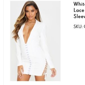 White blazer dress w/ tie up sides